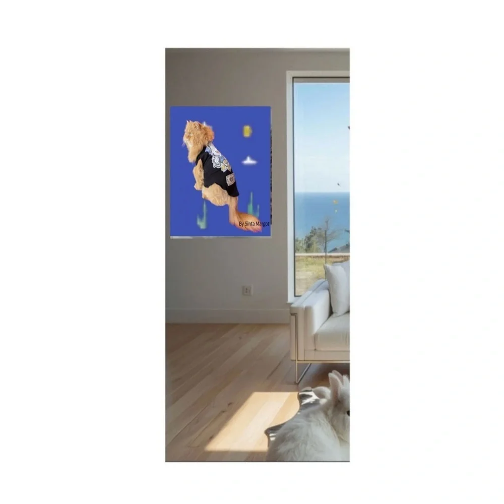 Digital art by me as an A4 print of a Persian cat different digital photography